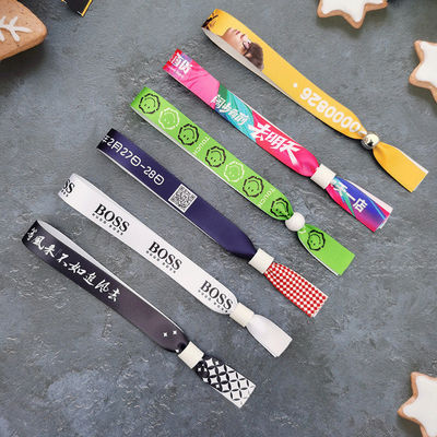 Woven Fabric Cloth Wristbands Bracelet for Various Events Adjustable Disposable OEM Accepted Printed on One or Double Side