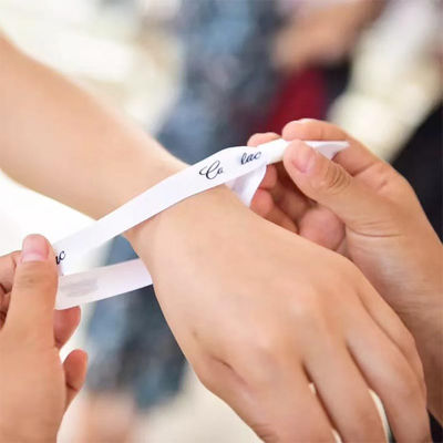 Disposable Woven Fabric Cloth Wristbands Bracelet Custom Logo Adjustable OEM Accepted One Side or Double Side Printed