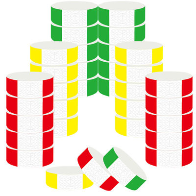 Plain Color Paper Event Wristbands Logo Printed Waterproof Tear Resistant Admission Ticket Wrist Bands