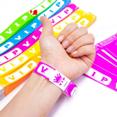 Customized Paper Event Wristbands Patterned Paper Wristbands For Easy Event Organization