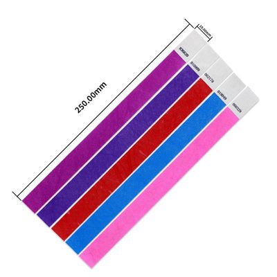 Full Color Printing Adjustable Tyvek Paper Wristbands for Improved Event Security Sequential Numbering Barcoding Included