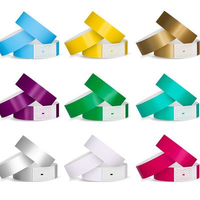 Full Color Printing Tyvek Paper Wristbands with Waterproof Diverse Color Options