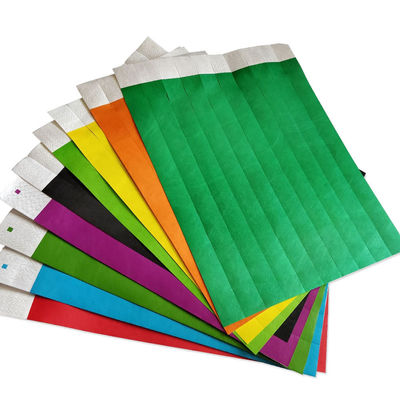 Snap Closure Tyvek Paper Wristbands Custom Logo Printing For Events And Identification
