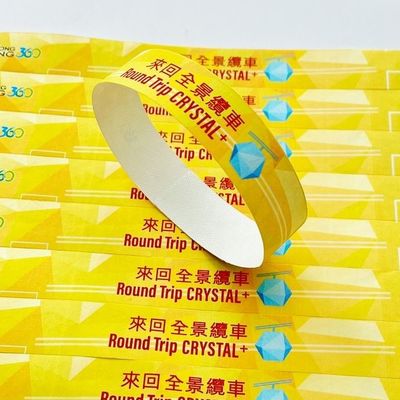 Custom Logo Printing Tyvek Paper Wristbands Waterproof and Snap Closure for Festivals