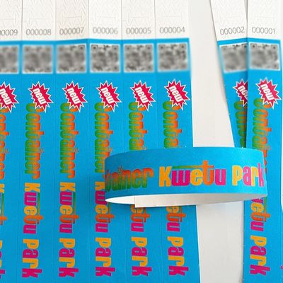 Custom Printed Paper Wristbands Sequential Numbering Barcoding For Security