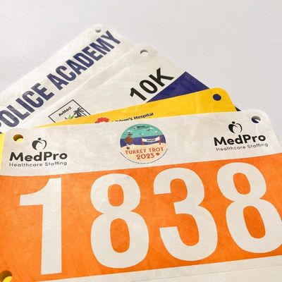 Customized Marathon Running Digital Bib Number Screen Printing Method Made with Tyvek Material