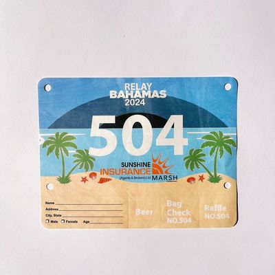 High Tear Resistance Printable Race Runner Chip Racing Bib Numbers for Marathon Event