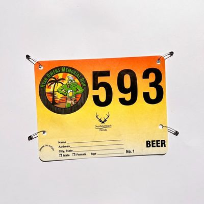 Adult Marathon Running Tyvek Bib with Customized Waterproof Design in White Red Blue
