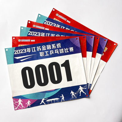Customized Waterproof Tyvek Paper Number Bib Book for Track and Field Running Races 0.5mm Thickness High Tear Resistance