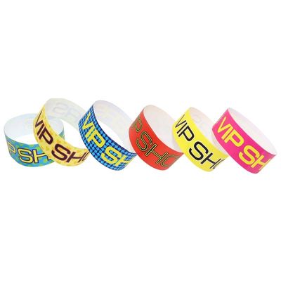 Various Colors Tyvek Paper Wristbands with Custom Logo Printing Opportunities
