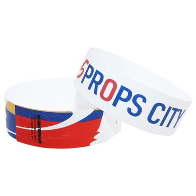 Bar Coding Full Color Printing One Time Wristbands Paper Bands For Events