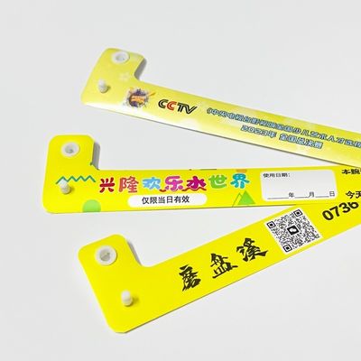 Customized Vinyl PVC L-Shaped Wristbands for Conference Attendee Identification