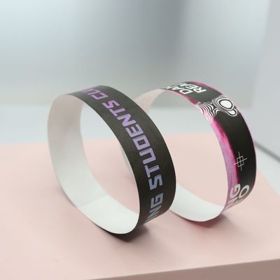 Full Color Printing Adjustable Dupont Paper Wristbands for Durable Performance