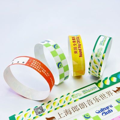 Waterproof and Bar Coding Tyvek Paper Event Wristbands Easy Identification for Smooth Check-in