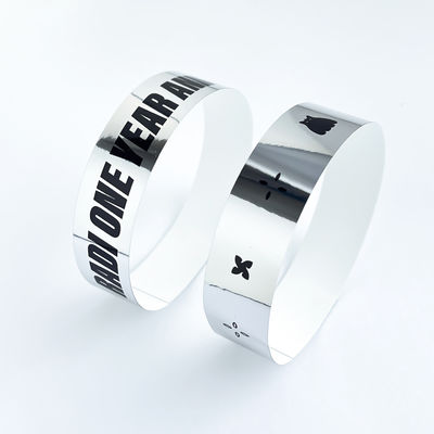 Add Logo Text Unisex Plastic Glitter Party Wristbands for Event Promotion