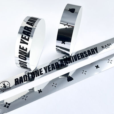 Add Logo Text Holographic Laser Wristbands Glitter Style for Adults and Kids at Event