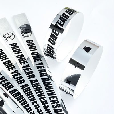 Silver Holographic Wristbands for Adults and Kids MOQ 100 PCS Add Logo Text
