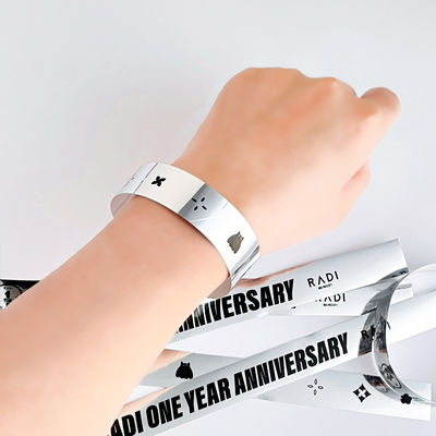 Personalized Logo Glitter Holographic Wristbands Perfect for Parties/Events