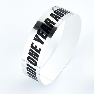 Unisex Silver/Gold Holographic Wristbands Personalized Service with Glitter and Color Logo