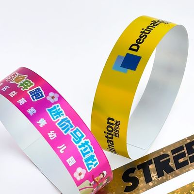 Personalized Holographic Wristbands Disposable with Printed Logo for Brand Promotion