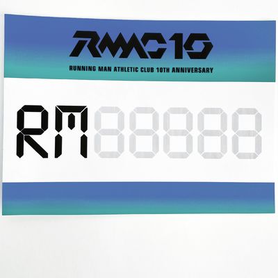 White Red Blue Customized Colors Competition Identification Numbers in Rectangular Shape