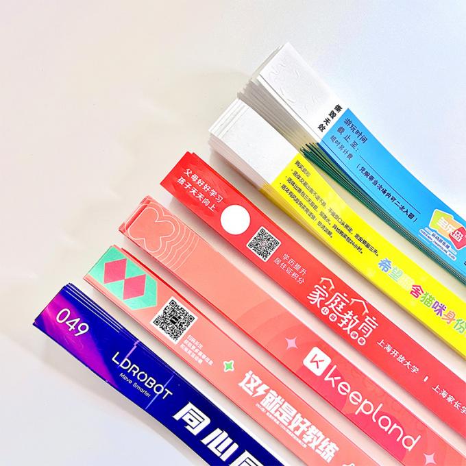 Adjustable Size Paper Event Wristbands Printable In Neon Colors 0
